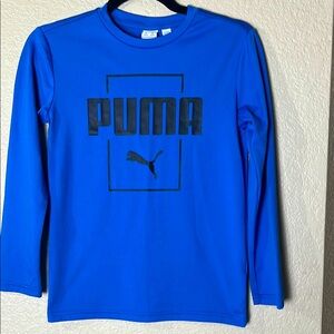 PUMA Royal Blue Long Sleeve Logo Tee Boys Size 10/12